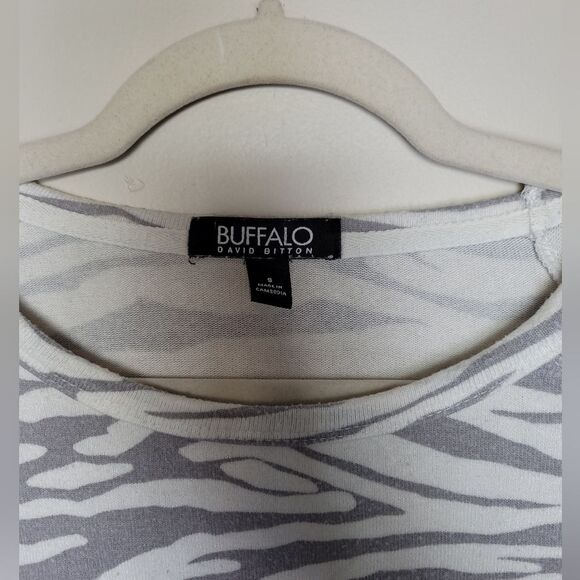 Buffalo by David Bitton Zebra Striped Sweatshirt Sweater Pullover Size Small - Picture 5 of 7